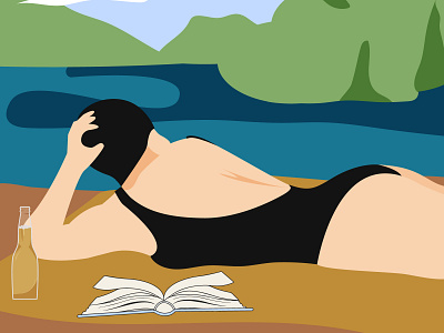 Easy days by the beach design flat graphic design illustration illustrator minimal vector