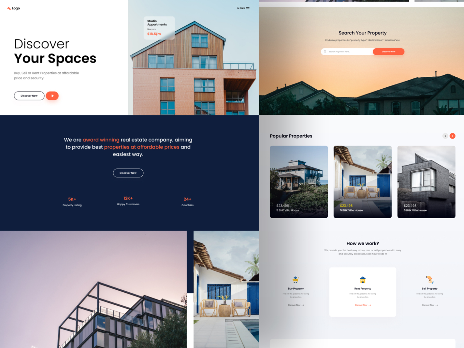 Properties management landing page by Kris Bradford on Dribbble