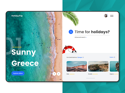 Travel beach blue branding europe greece holiday italy travel travel theme travelling web webui