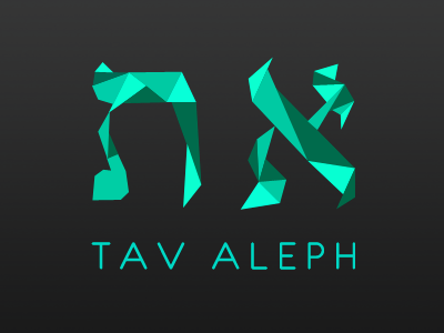 Aleph Tav christian gem graphic hebrew modern turquoise