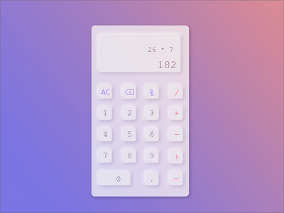 Calculator dailyui minimal neuomorphism ui ux