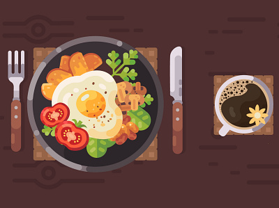 Breakfast Food Items design illustration ui