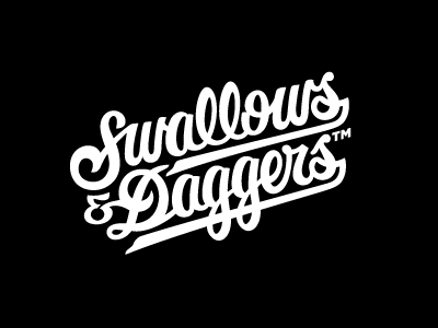 Swallows And Daggers, Script Logo custom lettering logo script typography