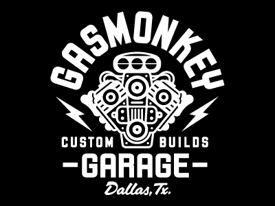 Gasmonkey Garage, Engine T-Shirt classic custom hot rod illustration shirt design typography vintage