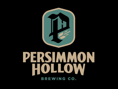 Persimmon Hollow Brewing Co., logo custom lettering icon identity label logo logotype mark typography vintage