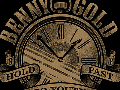 Benny Gold, Pocket Watch classic custom illustration shirt design vintage