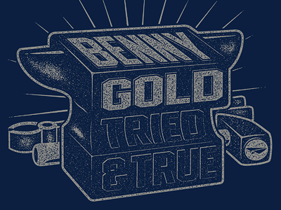 Benny Gold, Tried & True classic custom illustration shirt design vintage