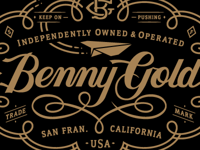 Benny Gold, Label classic custom shirt design typography vintage