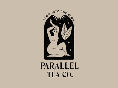 Parallel Tea Logo - 01 body branding design esoteric girl illustration leaves logo mystic nude tea woman