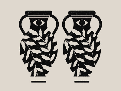 Jarrones branding design eyes icon illustration lineal logo mystic plants vase vases vector