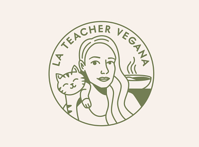 Logo - La Teacher Vegana brand cooking cooking app girl logo vegan