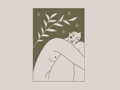Hic Et Nunc (here and now) body branding design esoteric girl here icon mystic now nude vector woman woman illustration