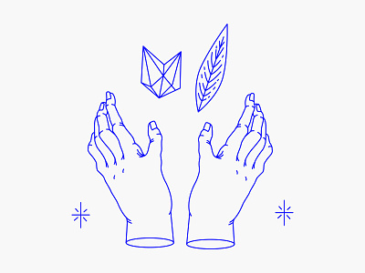 Mystic hands blue hands illustration lineal manos mystic nature vector