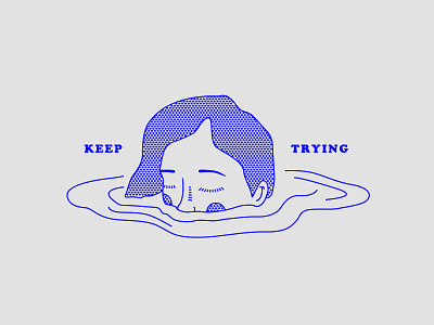 Keep trying blue illustration lineal trying