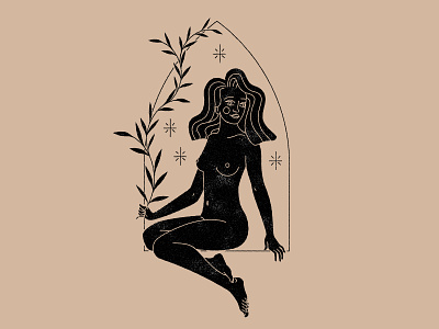 Woman body branding color design girl girls icon illustration line lineal logo mystic nature nude plants vector woman