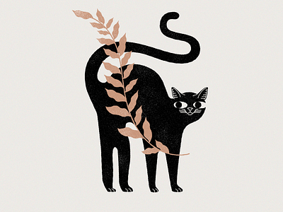 New cat on the block botanic branding cat cats design illustration kitten lineal logo mystic plant plants