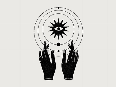 Universo astral design esoteric hands icon illustration magic mystic planets space universe university vector