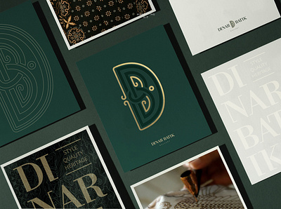 Dinar Batik Brand Identity brand design brand identity branding collateral d logo design logo poster typogaphy