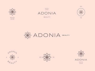 Adonia Sub-mark beauty logo brand design brand identity branding cosmetic flower logo logo logo design logo mark minimal sub mark