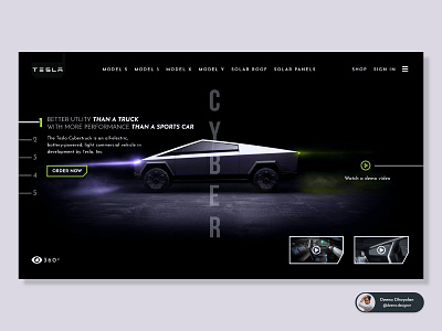 Tesla Cybertruck website(landing page) adobe adobe photoshop adobe xd branding cybertruck dailyui design dribbble flat future illustration landingpage minimalist tech tesla ui ux vehicle