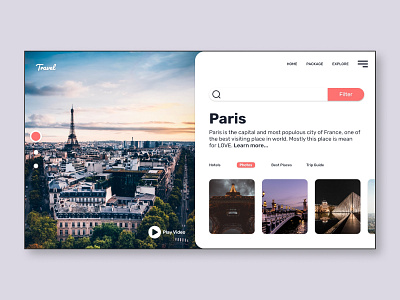 Travel website adobe adobe xd dailyui design dribbble flat paris travel travel app travel website travelwebsite ui ux webdesign website design