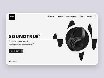 Bose Headphone landing page