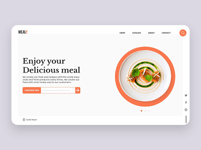 Mealy Landing page adobe adobe xd dailyui dashboard design dribbble ecommerce ecommerce design food food app food website illustration landing page landingpage meal minimalist restaurant ui ux website design