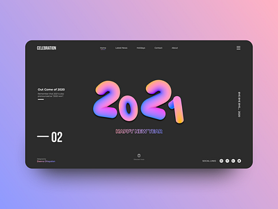 Happy New Year 2021 2021 3d 3d design gradient happy new year minimalist mockups new year typogaphy ui ux web design website design