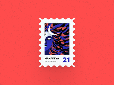 Post Stamp Series: The Destroyer 3d design figma illustration lord shiva minimalist school series ui uiux design ux vector