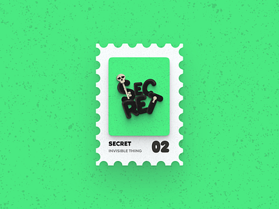 Post Stamp Series: SECRET 3d art grain texture illustration minimalist mockups post secret stamp typography vector