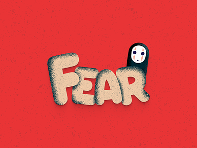 Fear Illustration 3d design fear freebie grain texture illustration minimalist typogaphy vector