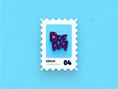 Post Stamp Series: Dream 3d artist dream freebies illustration logo minimalist typography typography art vector