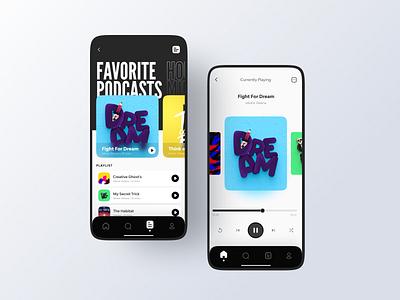 Podcast App 3d freebies minimalist mobile mockups music music app music player podcast podcast app