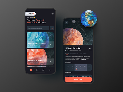 Space Travel App 3d design freebies illustration minimalist mockups planet space spacetravel travel ui