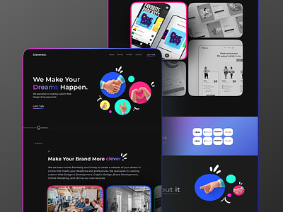 Digital Agency Website 3d agency branding digital digital agency gradient minimalist mockups modern website