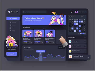 Online Education Dashboard (dark theme)