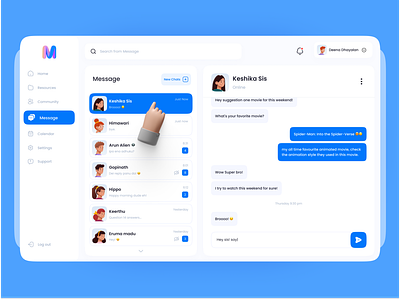 Chat Dashboard 3d chat chat app chatting dashboard freebies message message app messager product design ui website