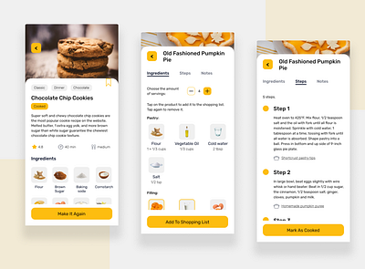 Cooking App design concept app appui appux design food food and drink food app ui ux