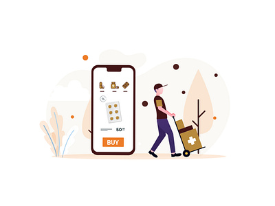 Mobile app illustrations