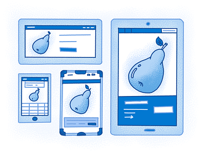 Resize images for Facebook analytics app art branding design desktop device flat fruits illustration mobile pear procreate product responsiveness tablet vector website