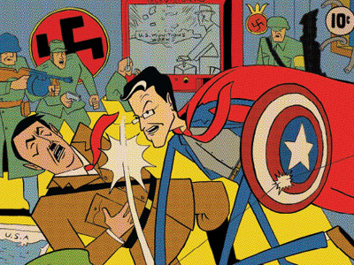 Stephen Colbert: Time Warrior captain america comic hitler illustration satire stephen colbert