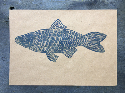 fish linocut