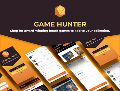 Game Hunter Project Brief app branding brief casestudy design flat logo minimal ui ux vector