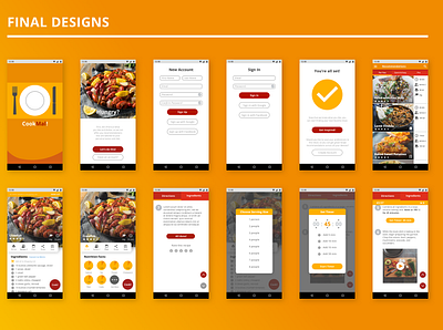 CookMal! Final Designs app design flat minimal ui
