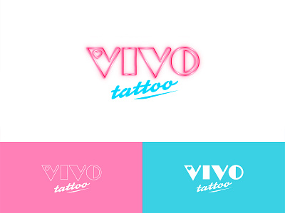 Vivo Tattoo studio logo branding logo logotype miami neon tattoo
