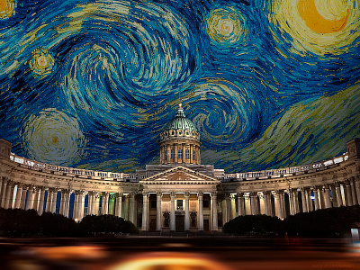 Clooage: St. Petersburg, 2017 cathedral collage photoshop russia saintpetersburg van gogh
