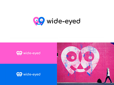Wide-Eyed: logo for tourist service branding logo logotype