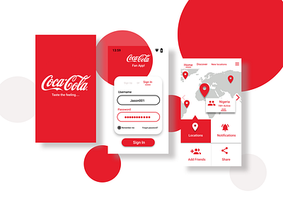 Cocacola FanApp app cocacola debut design icon love simple ui