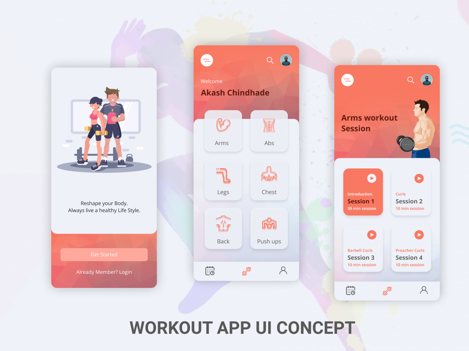 Workout App by Akash Chindhade on Dribbble