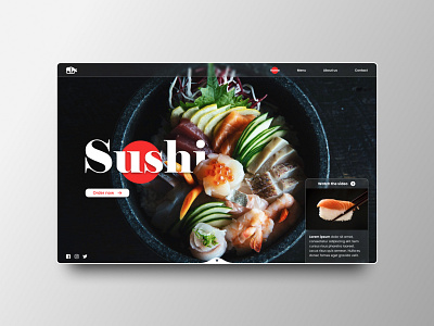 Sushi restaurant Home page concept design figma food home page landing page restaurant sushi typography ui uxui web website